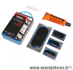 Nécessaire réparation tubeless VTT avec dissolution (3 pcs 32mm - 1 pc de 35x70mm) marque Vélox - Pièce Vélo