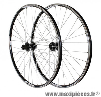 Roues VTT 27.5 pouces combo noir œillet (utilisation v-brake ou disc) moy shimano marque Vélox - Pièce Vélo