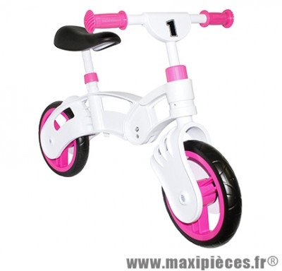 Draisienne 10 pouces fille rose/blanche - Accessoire Vélo Pas Cher - Draisienne pour enfant