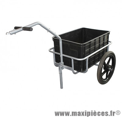 Remorque vélo utilitaire maxi 40kgs (dimensions du bac l55xl39xh30) - Accessoire Vélo Pas Cher