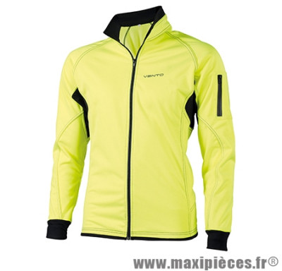 Veste vélo hiver route/VTT jaune fluo/noir l marque Barbieri - Equipement Cycle