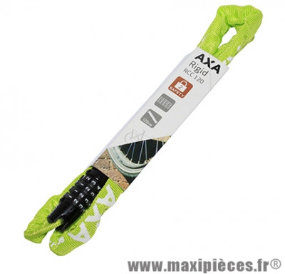 Antivol vélo chaine a combinaison rc120 vert diamètre 3,5mm l 1,20m marque Axa-Basta - Accessoire Vélo