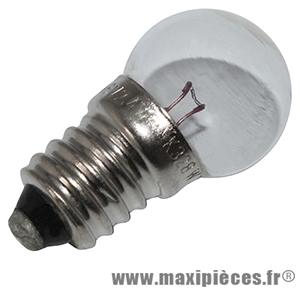 Ampoule/lampe 6 volts 2,4 watts e10 graisseur blanc (projecteur) marque Flosser - Accessoire Vélo
