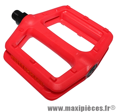 Pédale BMX newton résine colori rouge 9/16ème - Accessoire Vélo Pas Cher