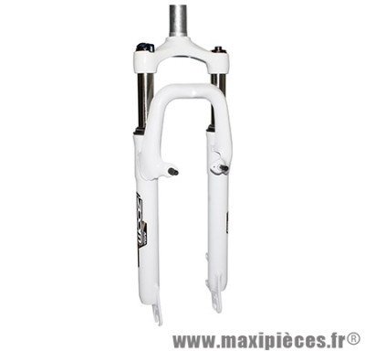 FOURCHE VTT 26  M-W A SUSPENSION ACIER RESSORT-ELASTOMERE NOIR DEB. 50mm PIVOT (240-130mm) FILETE 1-22.2 INTERIEUR POUR V-BRAK - NATHY CYCLE