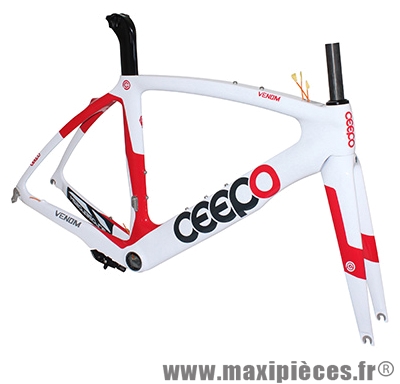 Cadre venom blanc/rouge (taille L) (+ étrier frein arrière) marque Ceepo - Matériel pour Cycle