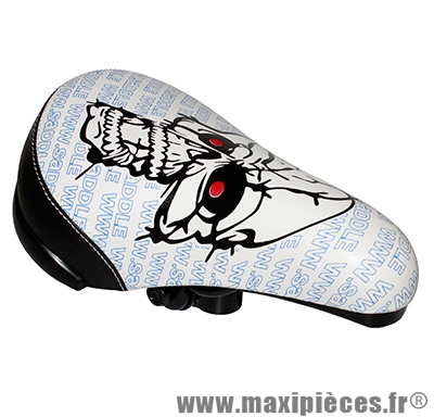 Selle BMX noir tête de mort-yeux rouge 230x145mm - Accessoire Vélo Pas Cher