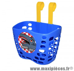 Panier avant enfant police bleu fixation par sangle sur cintre - Accessoire Vélo Pas Cher