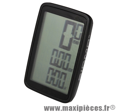 Compteur pure 1 noir (5 fonctions) grand écran 3 lignes pour fonctions vitesse-distance-durée marque Sigma - Accessoire Vélo