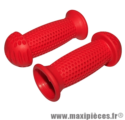 Poignée city import enfant type champignon rouge l 100mm diam 22.2mm (paire) - Accessoire Vélo Pas Cher