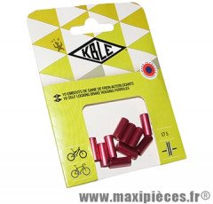 Embout autoblocant pour gaine 5 mm rouge (sachet de 10 pièces) marque Transfil - Matériel pour Cycle