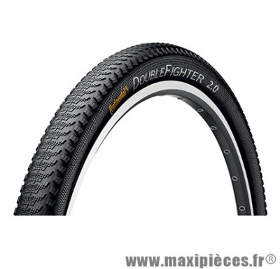 Pneu de VTT 27.5x2.00 double fighter noir - profil city/chemin tr (50-584) (650b) marque Continental - Pièce Vélo