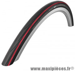 Pneu pour vélo de route 700x25 lugano noir bande rouge tr (25-622) marque Schwalbe - Pièce Vélo