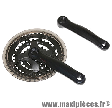 Pédalier VTT 7/8v. noir 150mm 42-32-22 avec pare-chaine - Accessoire Vélo Pas Cher