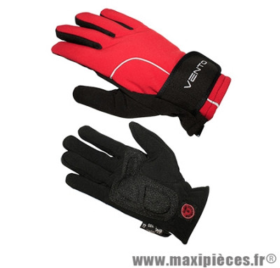 Gant de vélo hiver barbieri rouge/noir S (paire) - Accessoire Vélo Pas Cher