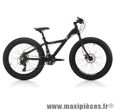 Vélo fatbike 24 xx fat alu 21v noir/vert h36 (shimano tx-800) marque Jumpertrek - Vélo - VTT complet
