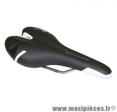 Selle route/VTT kinetic noir deco blanc/noir 260x140mm rail cromoly argent marque DDK - Accessoire Vélo