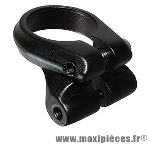 Collier serrage tige de selle avec fixation porte bagage alu noir diam 31.8mm - Accessoire Vélo Pas Cher