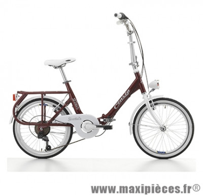 Vélo pliant 20 sixties alu 6v rouge amarante (taille 40) (shimano rs-35+ty-21) marque Cinzia - Vélo - Autres vélos complet