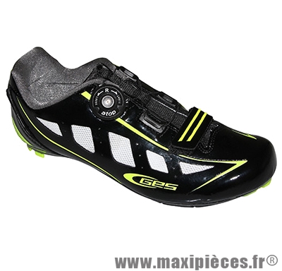Chaussure route speed noir/jaune fluo brillant t41 fixation boa marque GES