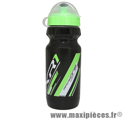 Bidon xr1 noir bouchon et deco vert 600ml biodégradable marque Race One - Accessoire Vélo