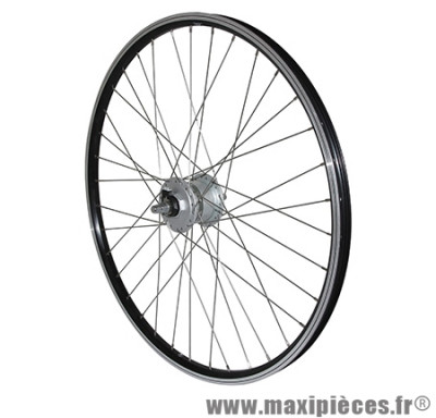 Roue VTT 26 pouces er10 avant alu noir double paroi moy shimano dynamo dh2n 6 volt marque Vélox - Pièce Vélo