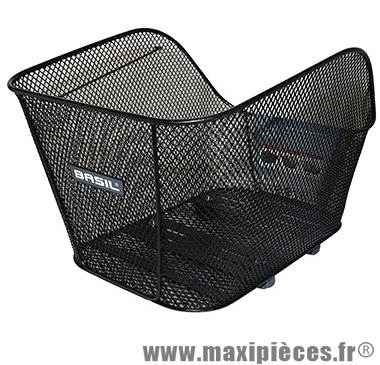 Panier arrière adulte acier nid abeille icon large noir avec anse fixation - Matériel pour Cycle Basil