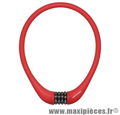Antivol vélo Câble a combinaison silicone rouge diam 15mm l75cm (protège la peinture des chocs) - Pièces Vélo Newton