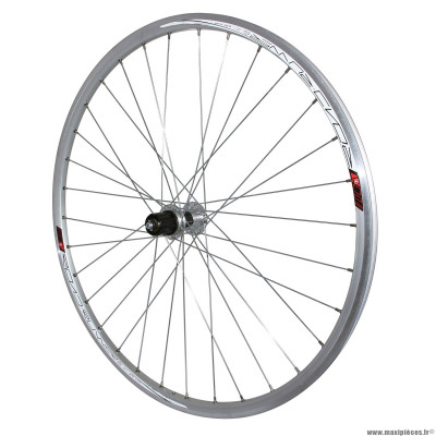 Roue vélo route 700 road runner arrière argent moyeu aluminium pour cassette shimano-sram 10-9-8 vitesses marque Vélox