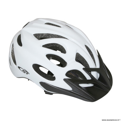 Casque vélo adulte taille 55-58 marque Newton city v2 couleur blanc avec visière et lock + éclairage diodes incorporé