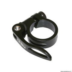 Collier de serrage tige de selle vélo rapide alu couleur noir diamètre 28,6mm