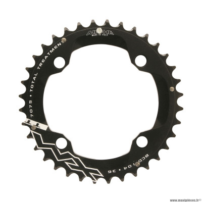 Plateau vélo vae-e-bike 36 dents diamètre 104 pour système yamaha noir 4 branches alu 7075 marque Miche