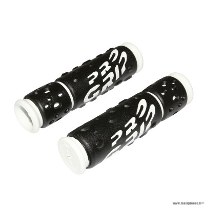 Paire de poignées vélo VTT 953 noir-blanc diamètre 22mm l122mm marque Progrip