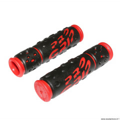 Paire de poignées vélo VTT 953 noir-rouge diamètre 22mm l122mm marque Progrip