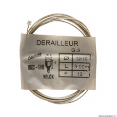 Cable de dérailleur inox pour shimano 3.00m (boite de 25 câbles) marque Vélox