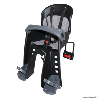 Porte bébé-siège enfant avant à fixer sur cadre bilby junior noir coussin gris (9 à 15kgs) marque Polisport