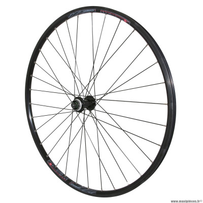 Roue vélo VTC 700x35 disc avant m820 aluminium couleur noir moyeu shimano rm66 centerlock rayon couleur noir marque Vélox