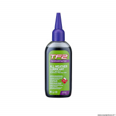 Lubrifiant pour vélo 100ml marque Weldtite tf2 performance toutes conditions au téflon pour chaine