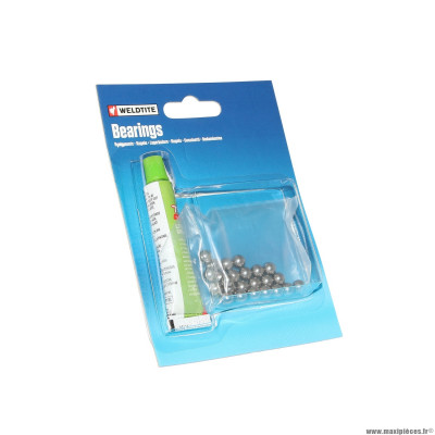 Bille 6,350 (1-4 pouces) avec graisse (24 billes) marque Weldtite