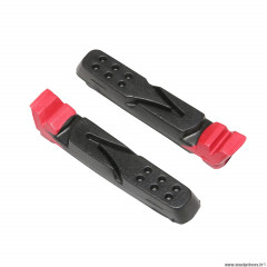 Patin de frein route noir-rouge pour shimano-campagnolo véloce-potenza nouvelle génération marque Newton (vendu par 2)