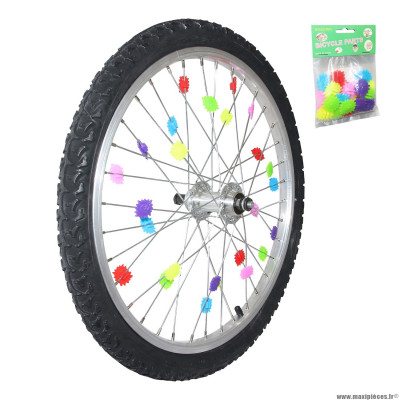 Décoration de roues multicolore à clipser sur rayon