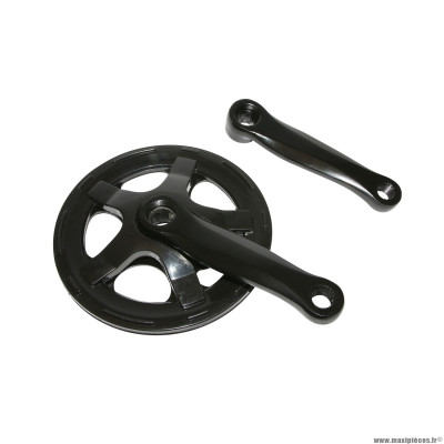 Pédalier vélo VTT 5-6 acier noir 127mm plateau 36 diamètre avec protège chaine