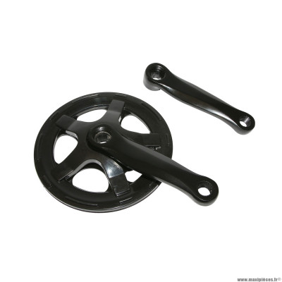 Pédalier vélo VTT 5-6 acier noir 127mm plateau 36 dents avec protège chaine