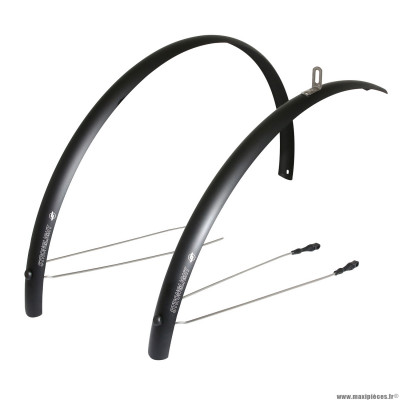 Paire garde boue pour vélo de city-vtc tringles 28 pouces alu r'light 41mm couleur noir mat marque Stronglight