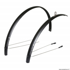 Paire garde boue pour vélo de city-vtc tringles 28 pouces alu r'light 41mm couleur noir mat marque Stronglight
