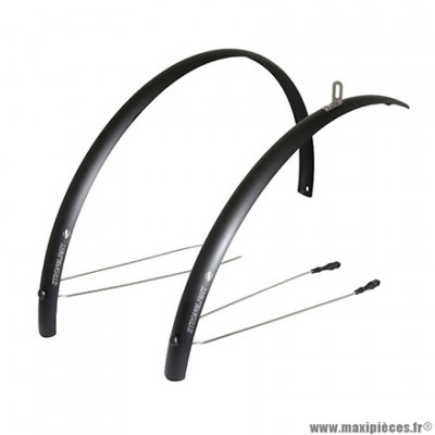 Paire garde boue pour vélo de city-vtc tringles 28 pouces alu r'light 48mm couleur noir mat marque Stronglight