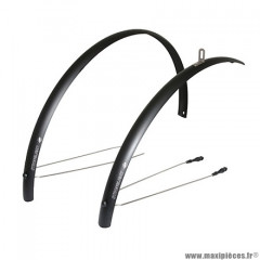 Paire garde boue pour vélo de city-vtc tringles 28 pouces alu r'light 48mm couleur noir mat marque Stronglight
