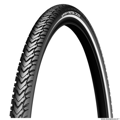 Pneu vélo VTT 26x1.85 marque Michelin protek cross couleur noir (renfort flanc reflex)