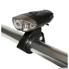 Eclairage vélo usb avant sur cintre 300 lumens couleur noir-gris 2 intensités 100%-50% fixation cintre ou casque