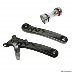 Manivelles VTT 11-12 vitesses mx alu noir 175mm axe intégré pour mono diamètre 96mm (sans plateau) avec cuvettes (pédalier sans plateau aussi pour 10 vitesses) marque Sunrace